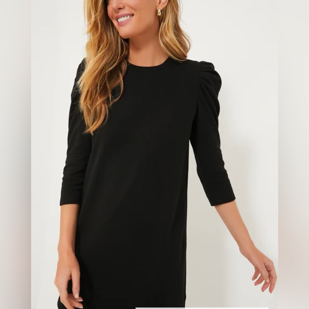 Pomander Place Black Vesty Mini Dress Puff Sleeve Shift Size XL